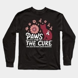 White Paws For The Cure Oral Head and Neck Cancer Long Sleeve T-Shirt